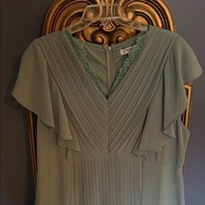 Polagram Teal Maxi Dress with Flutter Sleeves